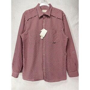Roundtree & Yorke Outdoor Men's LT Long Sleeve Button Up Roll Cuff NWT Red